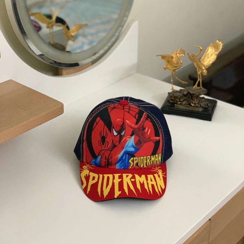 Mũ lưỡi trai bé trai, mũ in hình siêu nhân có quai dán tiện lợi cho bé 2-7 tuổi