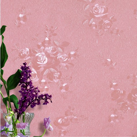 Combo 5m giấy dán tường màu hồng phấn BINBIN DTL30 (Kích thước: 60x500cm)