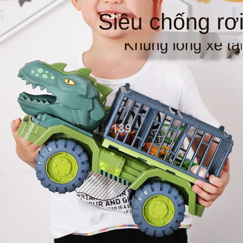 KQuán tính lớn xe khủng long kỹ thuật tải vận chuyển quá khổ nhỏ hơi bé trai đồ chơi trẻ em