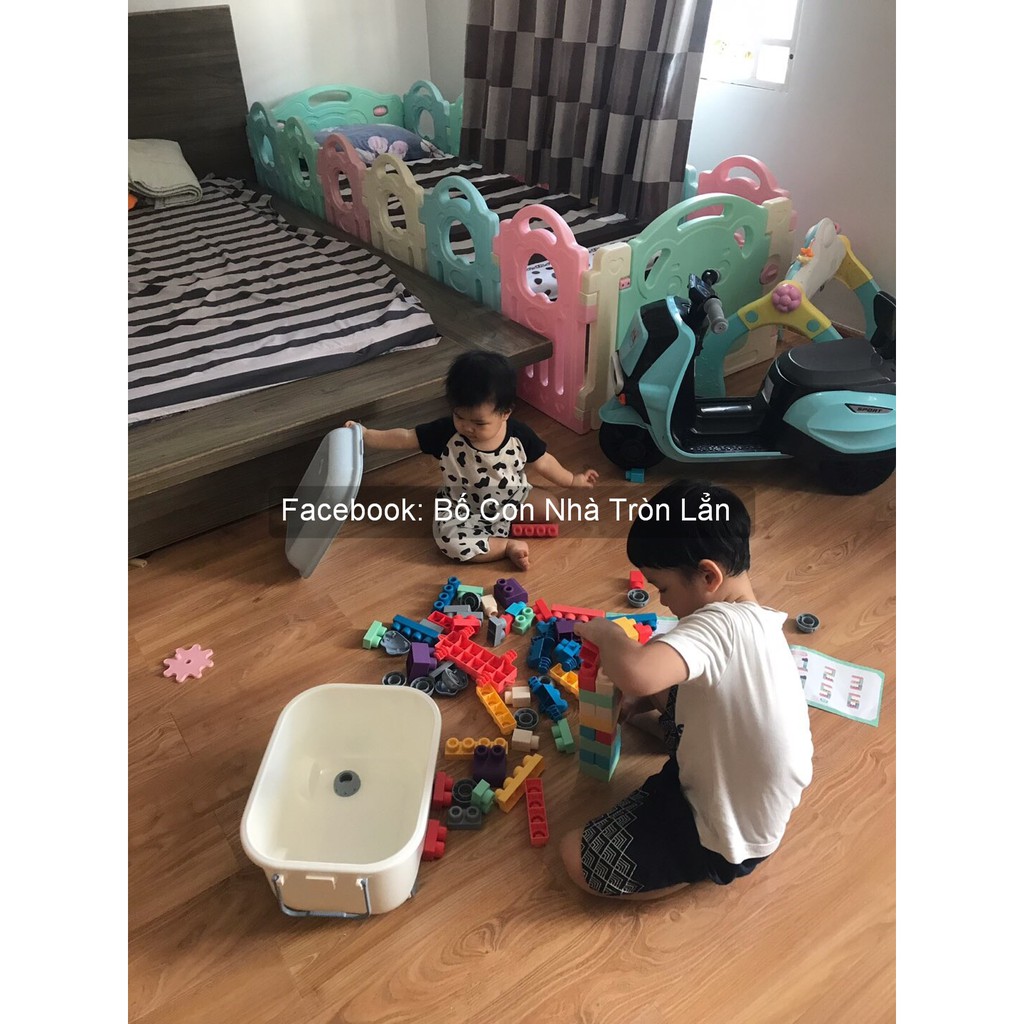 Lắp ráp xếp hình NHỰA DẺO CAO CẤP - hộp 80 chi tiết - an toàn giáo dục sớm thông minh cho bé - giá rẻ nhất trên shopee