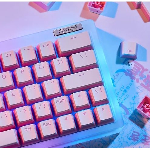 Keycap Pink Pudding nút bàn phím cơ 108 nút PBT