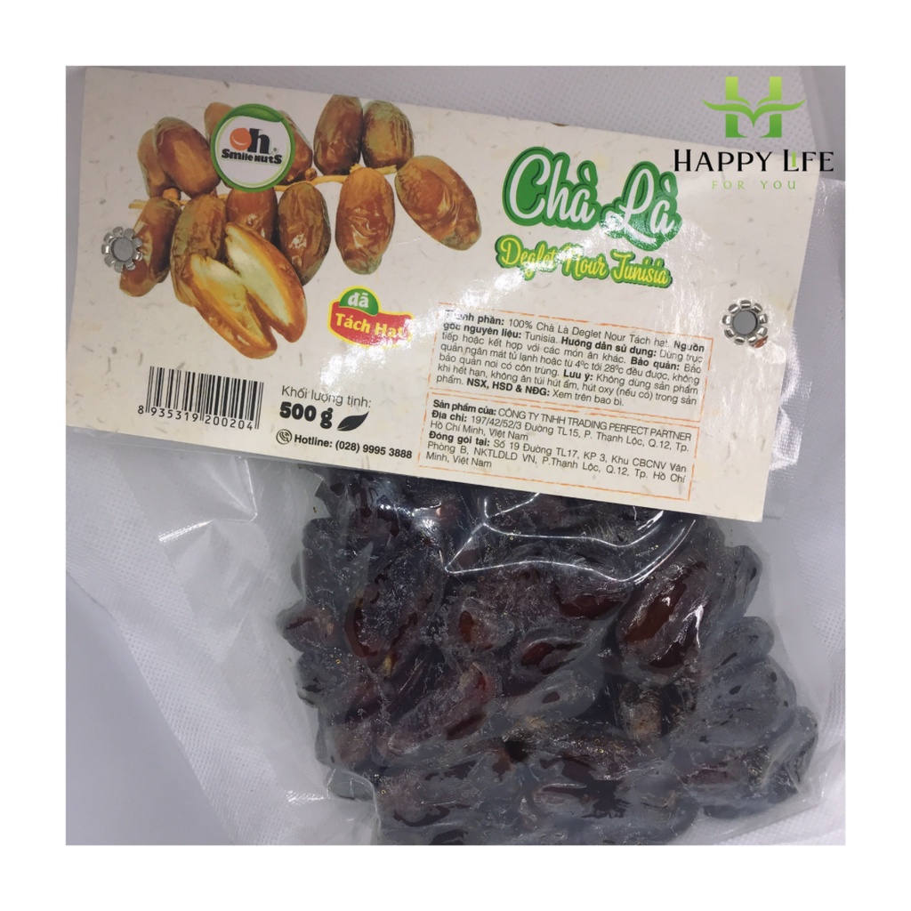 Chà là Deglet Nour, chà là tách hạt nấu sữa nhập khẩu Tunisia gói 500g, đồ ăn vặt - Happy Life 4U