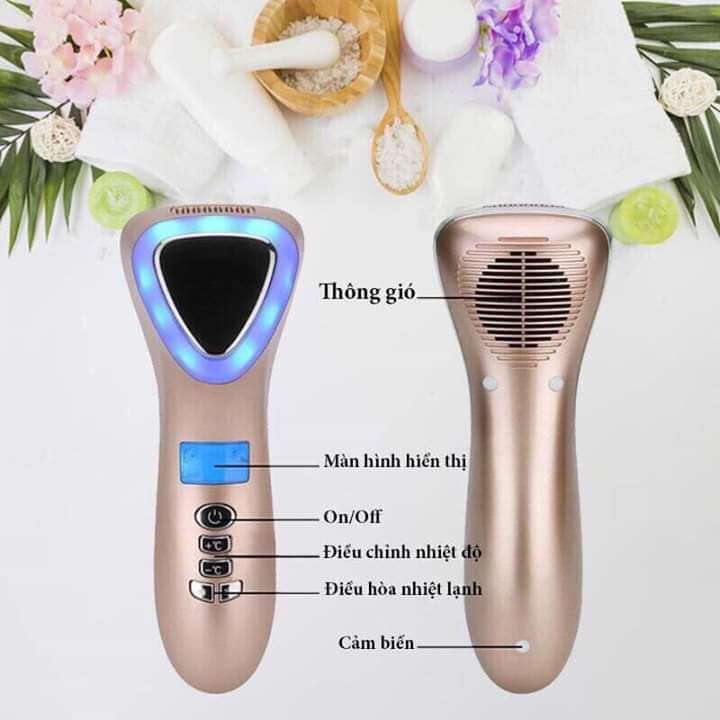 Máy đẩy tinh chất nóng lạnh GIÚP làm sạch sâu Hấp thụ chất dinh dưỡng và TRẺ hóa làn da D002