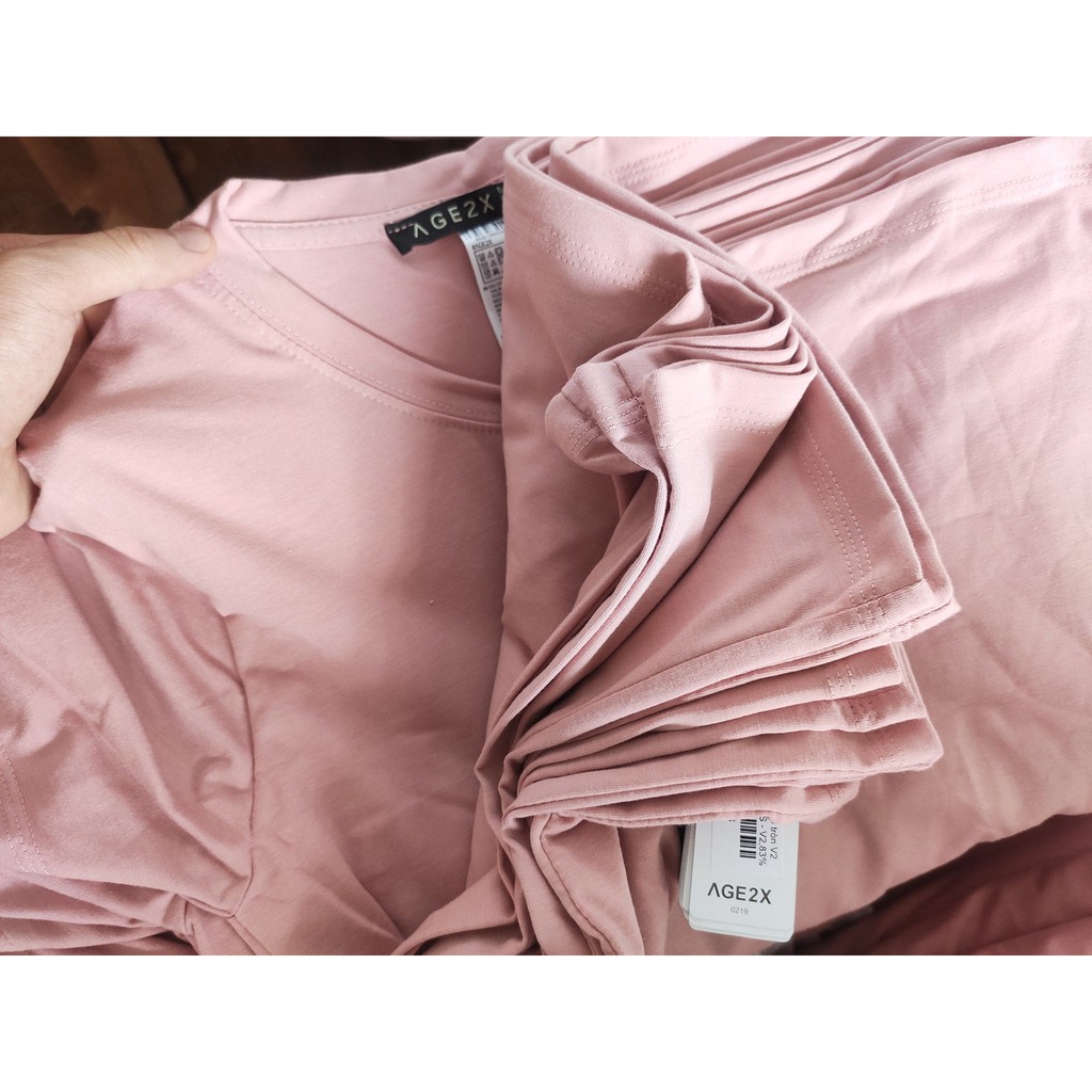 Hồng nude Màu Áo Thun Trơn AGE2X hot nhất 2021