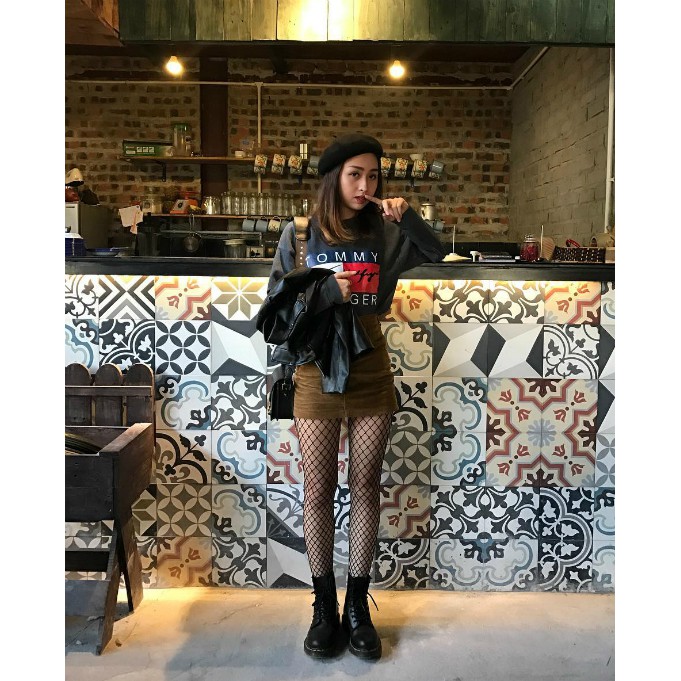 Mix quần tất lưới sexy với mọi loại trang phục-quần tất lưới Hàn Quốc