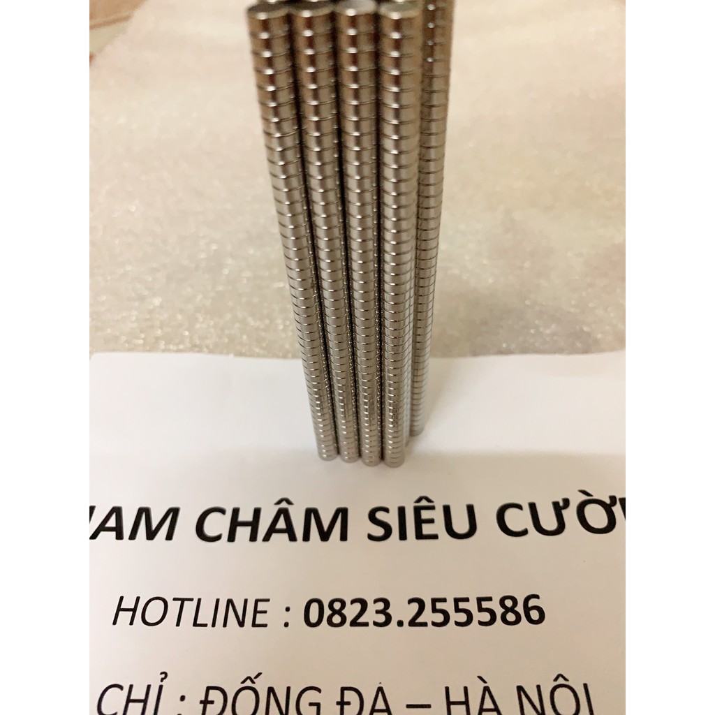 nam châm đất hiễm 5x2mm bộ 100 viên , nam châm siêu cường