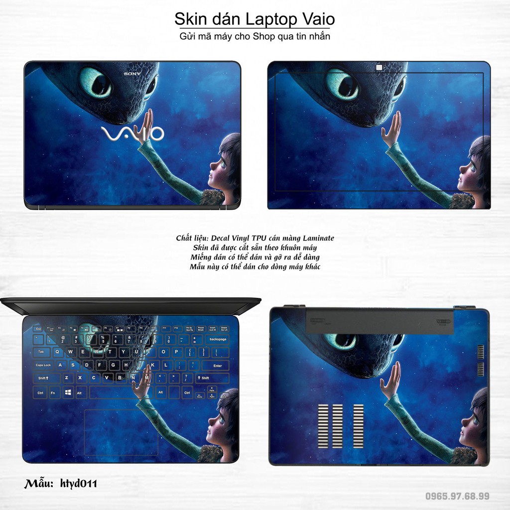 Skin dán Laptop Sony Vaio in hình bí kíp luyện rồng (inbox mã máy cho Shop)