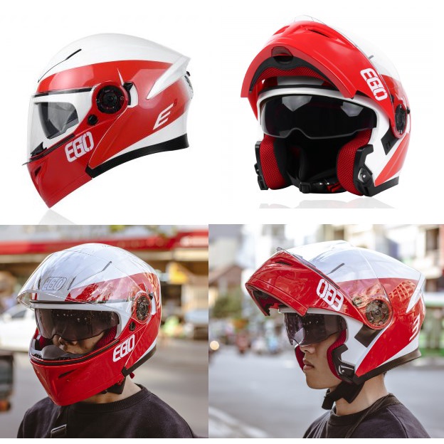 Mũ bảo hiểm EGO E9 - Mũ bảo hiểm FullFace lật hàm 2 kính cao cấp