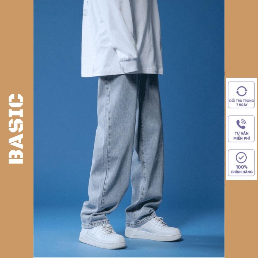 Quần jean nam baggy ống suông rộng BASIC quần bò jeans nam nữ unisex không phai màu Đẹp