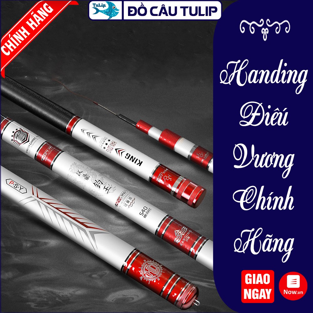 Cần Câu Cá HANDING ĐIẾU VƯƠNG 6H Carbon Cao Cấp - Cần Câu Tay Siêu Bạo Lực Siêu Cứng - Đồ Câu Tulip có dụng cụ phụ kiện