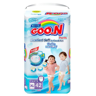 Tã quần Goon Slim Jumbo Quần Size XL 42 Miếng (Cho bé 12 đến 20Kg)