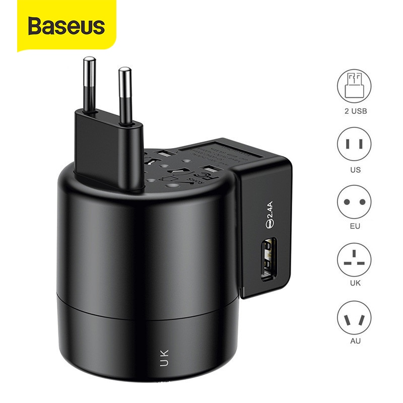 Baseus Universal USB sạc di động USB AC Powered adapter du lịch tường Charger