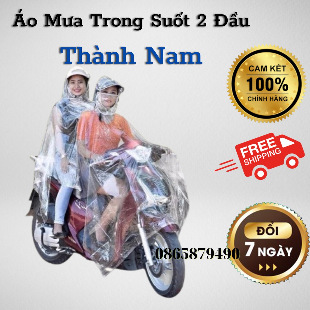 Áo Mưa Cánh Dơi Trong Suốt 2 Đầu Thành Nam - Chất Liệu Nhựa Vi Sinh Siêu Dai, Bền Bỉ