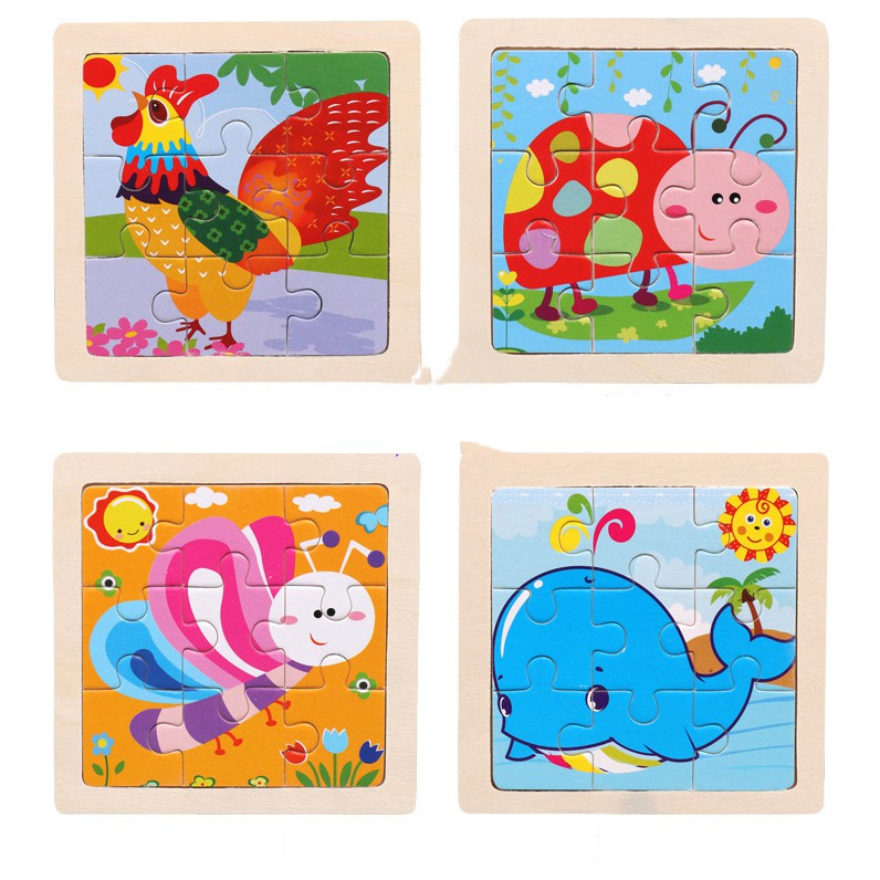 Combo 20 Tranh Ghép Hình 20 Chủ Đề Đồ Chơi Lắp Ráp Tranh Ghép Gỗ 9 Mảnh 11x11cm