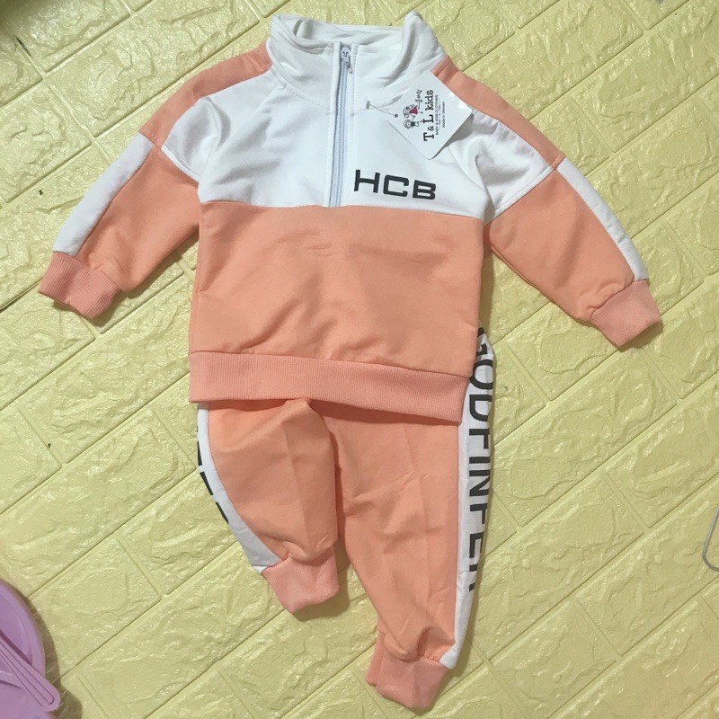 Tiemmomo_ Bộ nỉ da cá thể thao bé gái cực chất