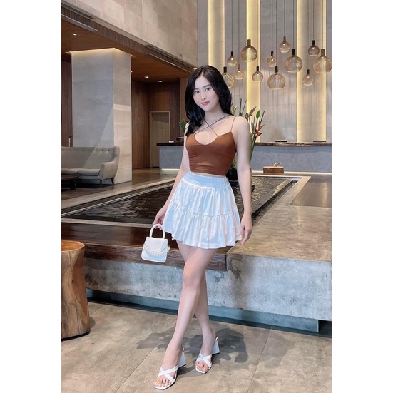 Áo lụa dây bún mang 2 kiểu kèm ảnh thật 🥰