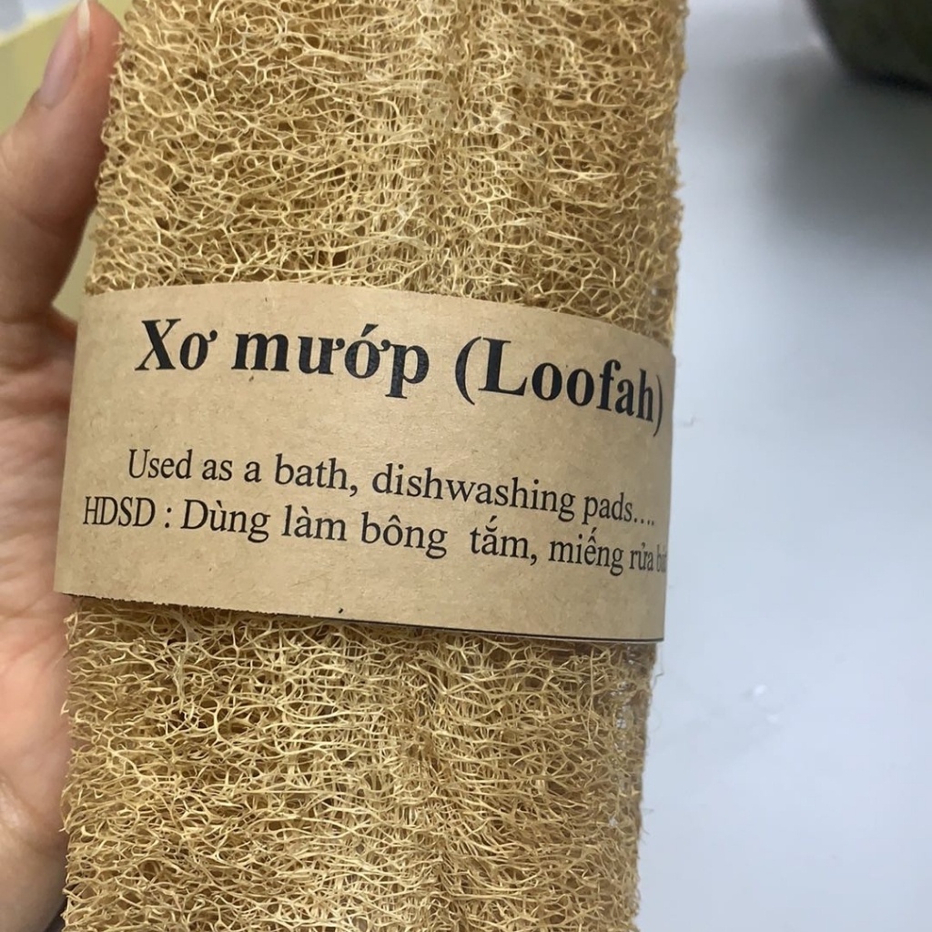 Xơ mướp khô không hóa chất, sử dụng được nhiều mục đích như bông tắm, cọ rửa ấm chén...