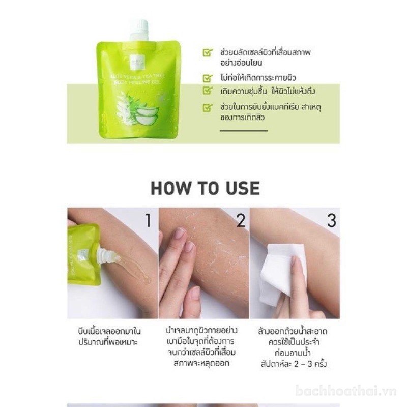 Tẩɏ tế bào chết dạng gel Baby Bright Aloe Vera &amp; Tea Tree Body Peeling Gel Thái Lan