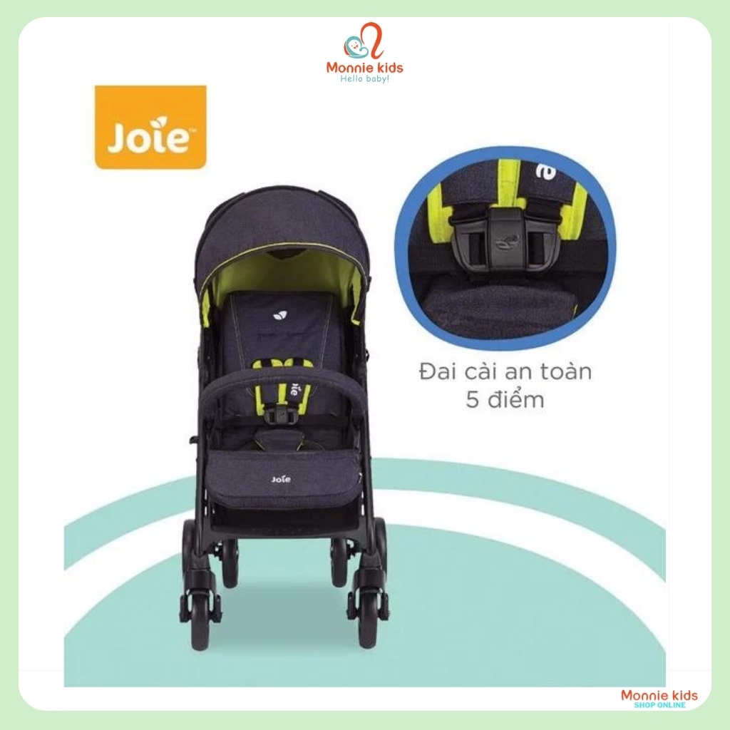 Xe đẩy gấp gọn cho bé Joie Brisk Lx Denim Zest, xe nôi du lịch đa năng cho trẻ - Monnie Kids