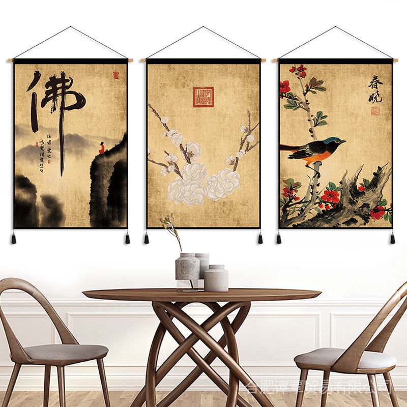 Tranh Vải Treo Tường Phong Cách Trung Hoa Retro Độc Đáo
