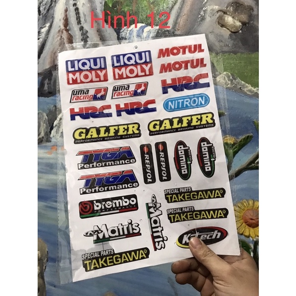 Sticker Tem nổi nhiều hình cao cấp trang trí xe laptop…
