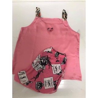 Bộ lụa Satin hai dây mặc nhà
