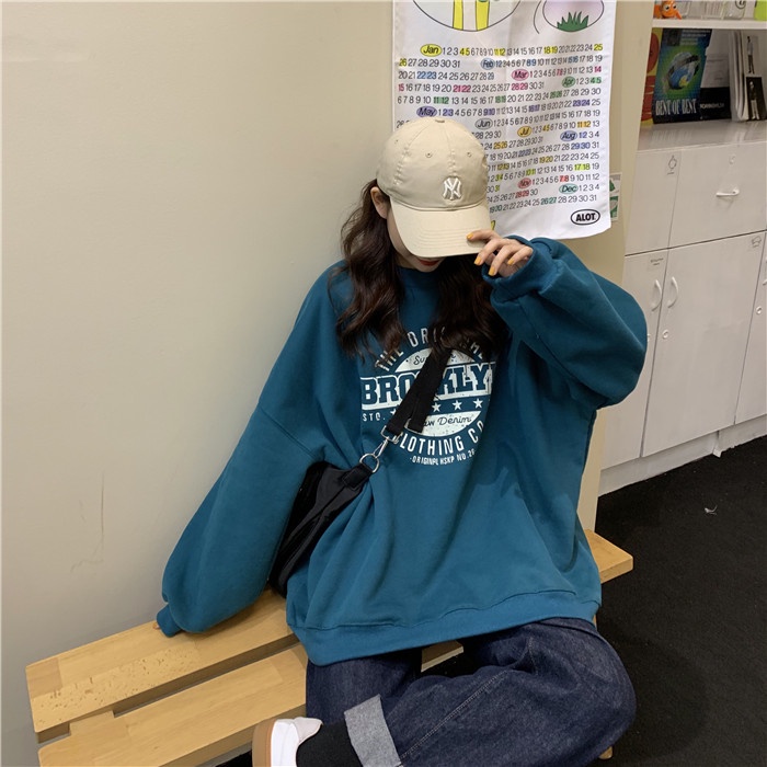 Áo Sweater In Chữ Màu Rời Mùa Thu Và Mùa Đông Unisex