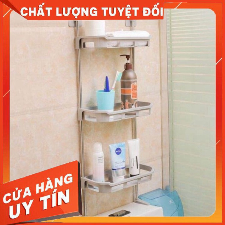 Kệ 3 tầng khung inox gắn trên nắp bồn cầu, trong phòng tắm, trong bếp [FREESHIP]