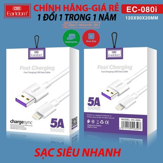 Dây cáp sạc siêu nhanh 5A Chính Hãng Earldom 1M EC-080 (BH 12 Tháng)