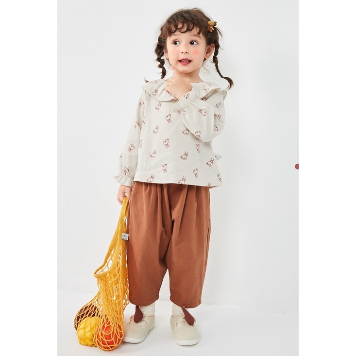 (3-7 tuổi) Áo sơ mi dài tay hoa nhí bé gái hãng BALABALA 21023200203 Phong cách vintage