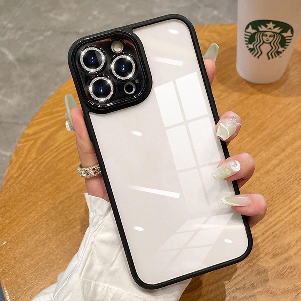 Ốp Điện Thoại Cứng Trong Suốt Mạ Viền Sang Trọng Cho iPhone 13 Pro MAX 11 12 Pro MAX