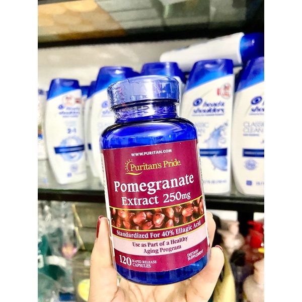 [ CAM KẾT CHUẨN ] Viên uống chống nắng hạt lựu Puritan’s Pride Pomegranate Extract 250mg - 120 viên