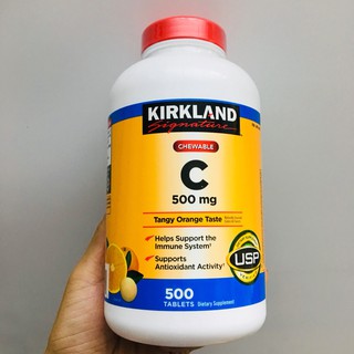 [ Date 06/26] Viên Ngậm KIRKLAND Signature VITAMIN C 500 mg CHEWABLE hộp 500 viên