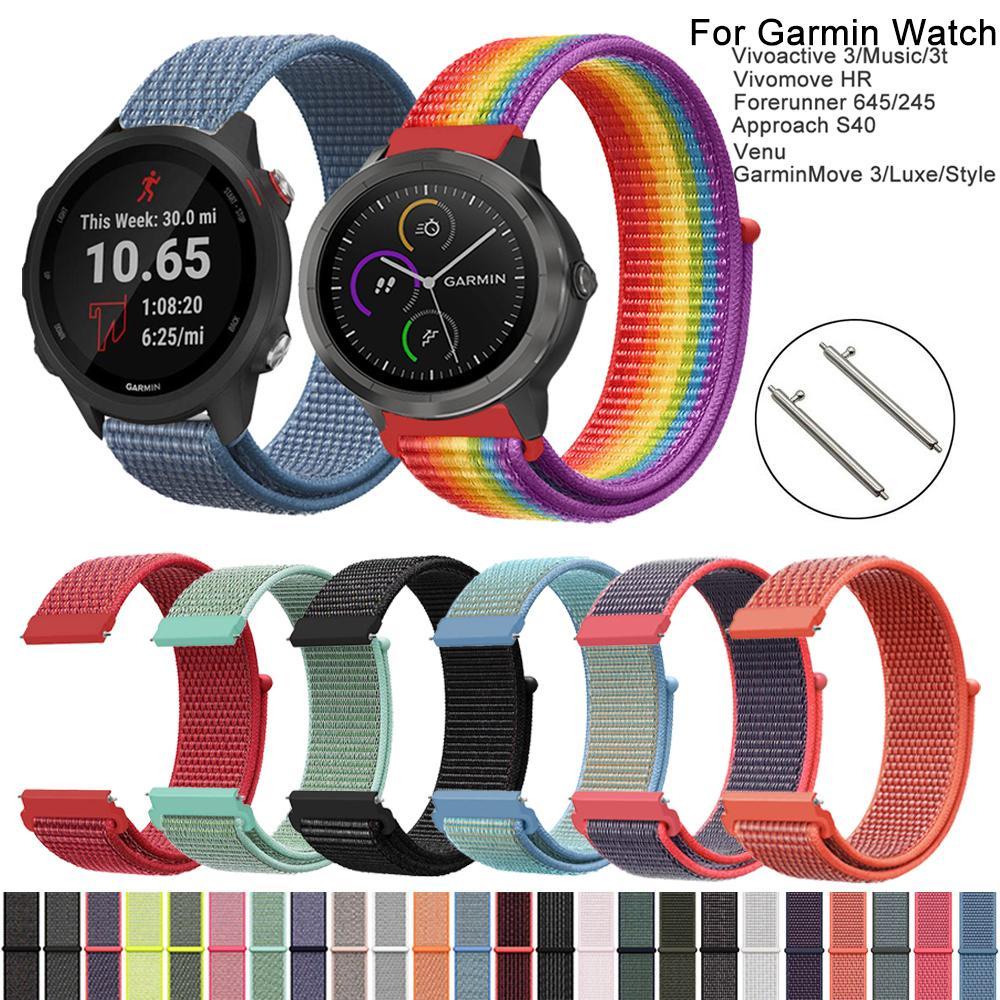 MYRONGVN Dây Đeo Thay Thế 20mm Cho Garmin Vivoactive 3 Vivomove Venu Forerunner 645 245
