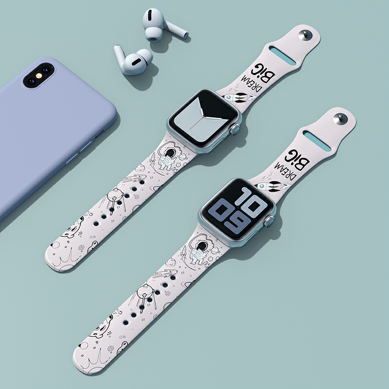 Dây Đeo Silicon Mềm 41mm 45mm 44mm 42mm 40mm 38mm Cho iWatch series 8 7 6 SE 5 4 3 2 1