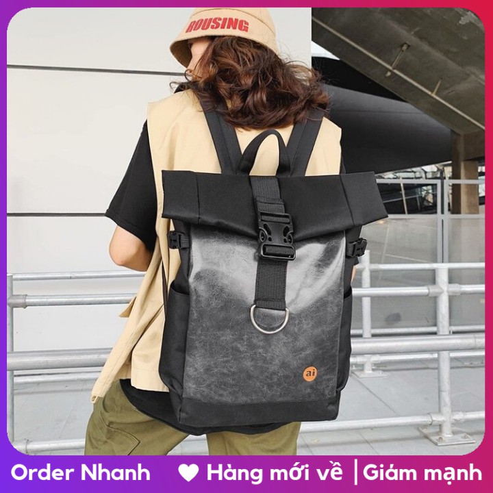 Balo vuông nắp cuộn phong cách Ulzzang cực chất sành điệu Order
