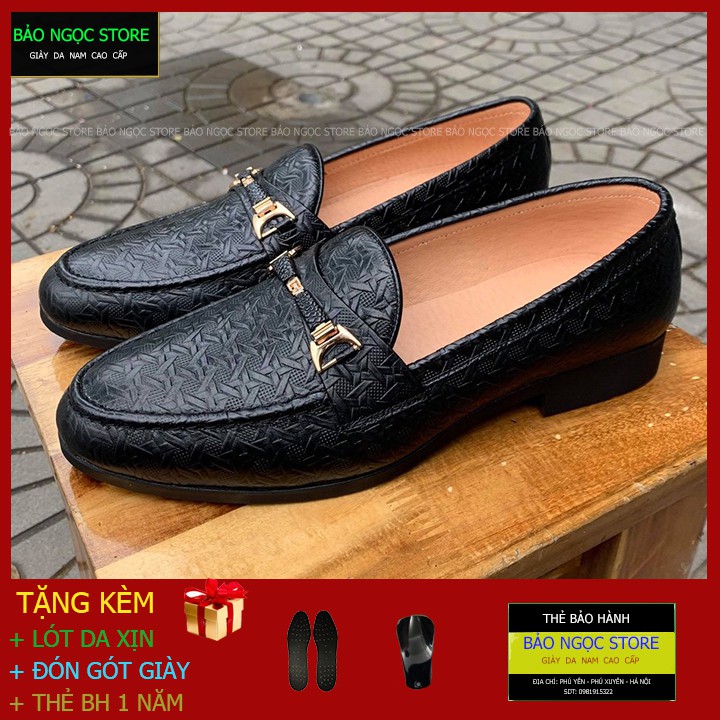 Giày Lười Nam Da Bò 100% - Bảo Hành Da 12 Tháng - Đế Cao Su Đúc Nguyên Khối Cao 3cm - Mã K26