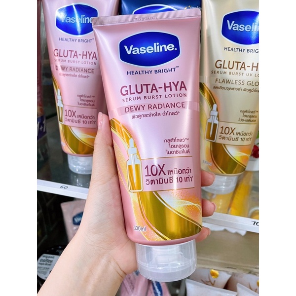 Sữa dưỡng thể vaselin HEALTHY BRIGHT GLTTA HYA 330ml Thái Lan, Sữa dưỡng trắng da toàn thân.