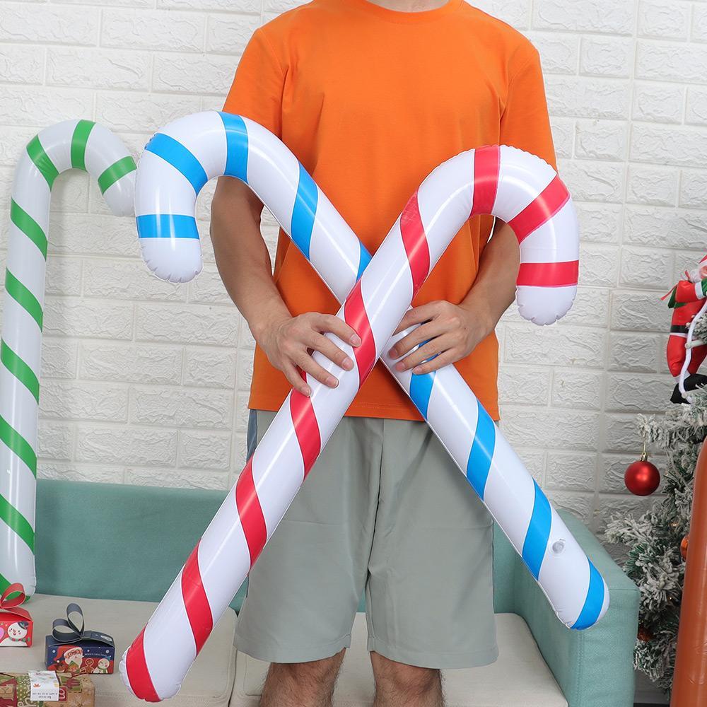 Set 3 Bong Bóng PVC Hình Kẹo Giáng Sinh Treo Trang Trí Nhà Cửa