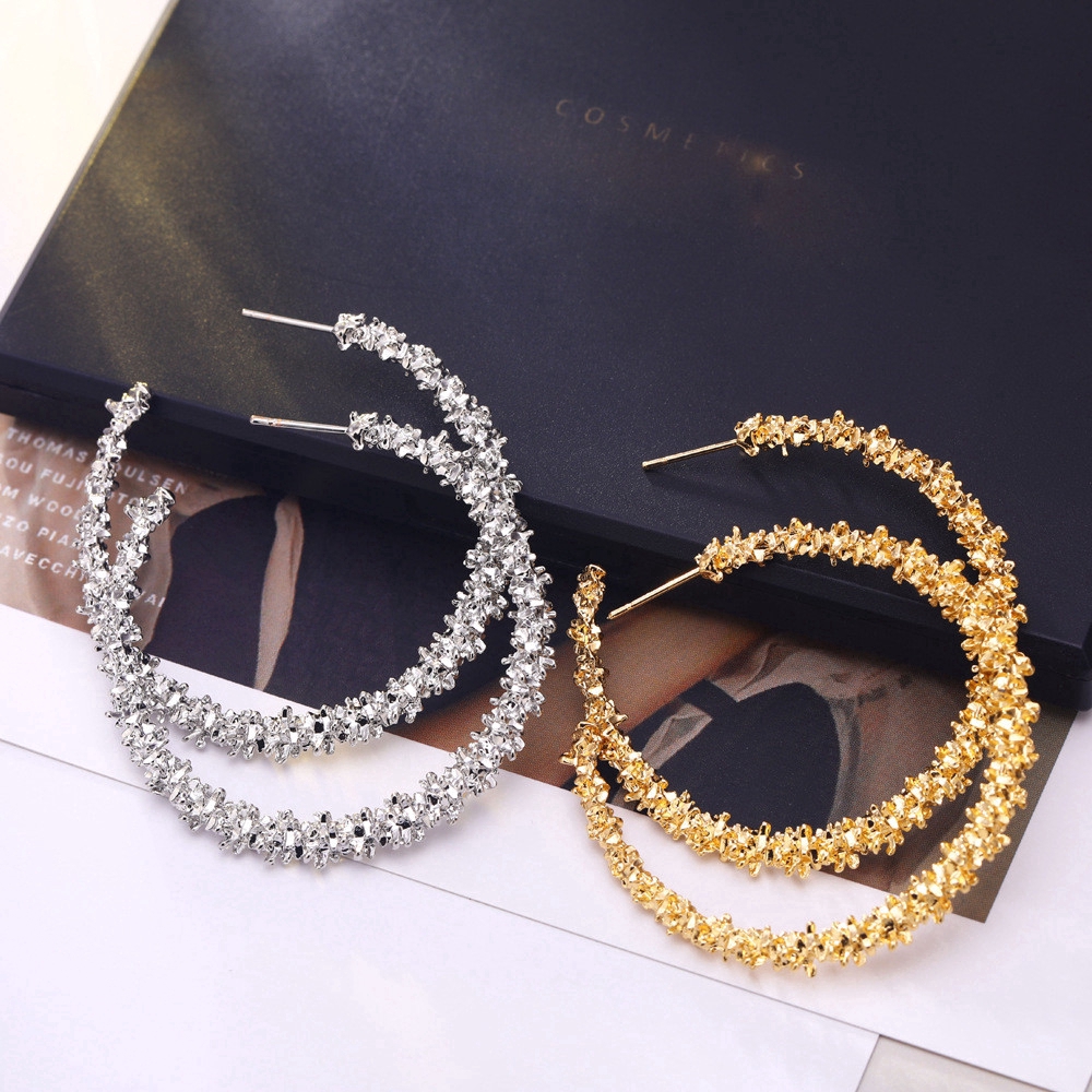 Cod In Stock New Hoa tai dạng vòng to thời trang dành cho nữ