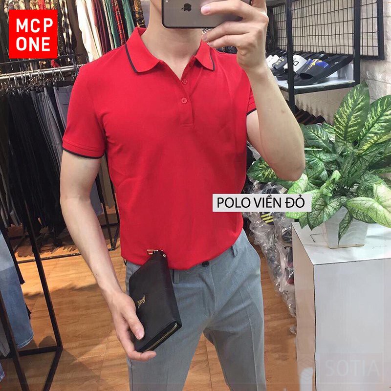 (FULL MÀU) Áo phông nam cổ bẻ ngắn tay phối viền cao cấp. Kiểu dáng Hàn Quốc chất liệu cotton,co giãn 4 chiều - MCPON | BigBuy360 - bigbuy360.vn