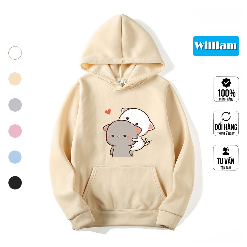 Áo hoodie nam nữ hình Mèo dễ thương chất nỉ bông dày dặn, in Pet cao cấp William - DS212