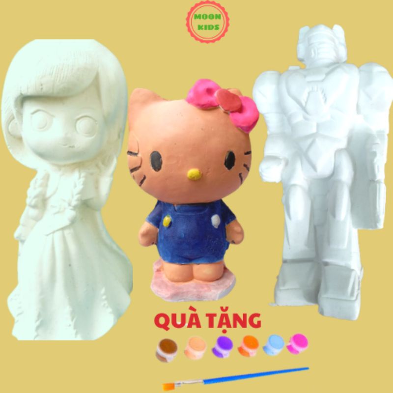 Tượng tô con to thạch cao tặng kèm cọ, vĩ 6 màu cho bé