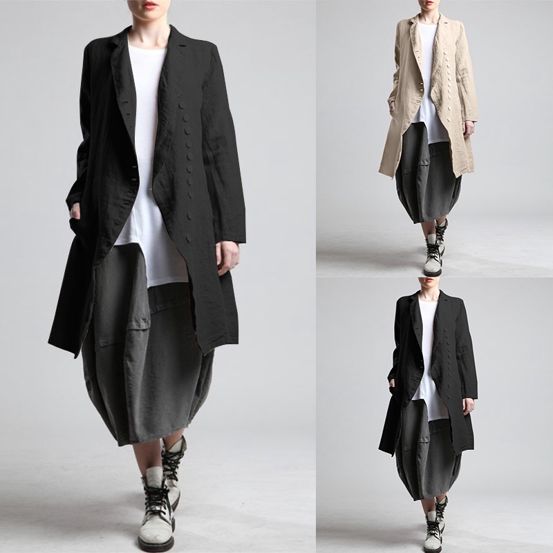 Áo Khoác ZANZEA Thiết Kế Dáng Rộng Dài Thời Trang Cho Nữ | BigBuy360 - bigbuy360.vn