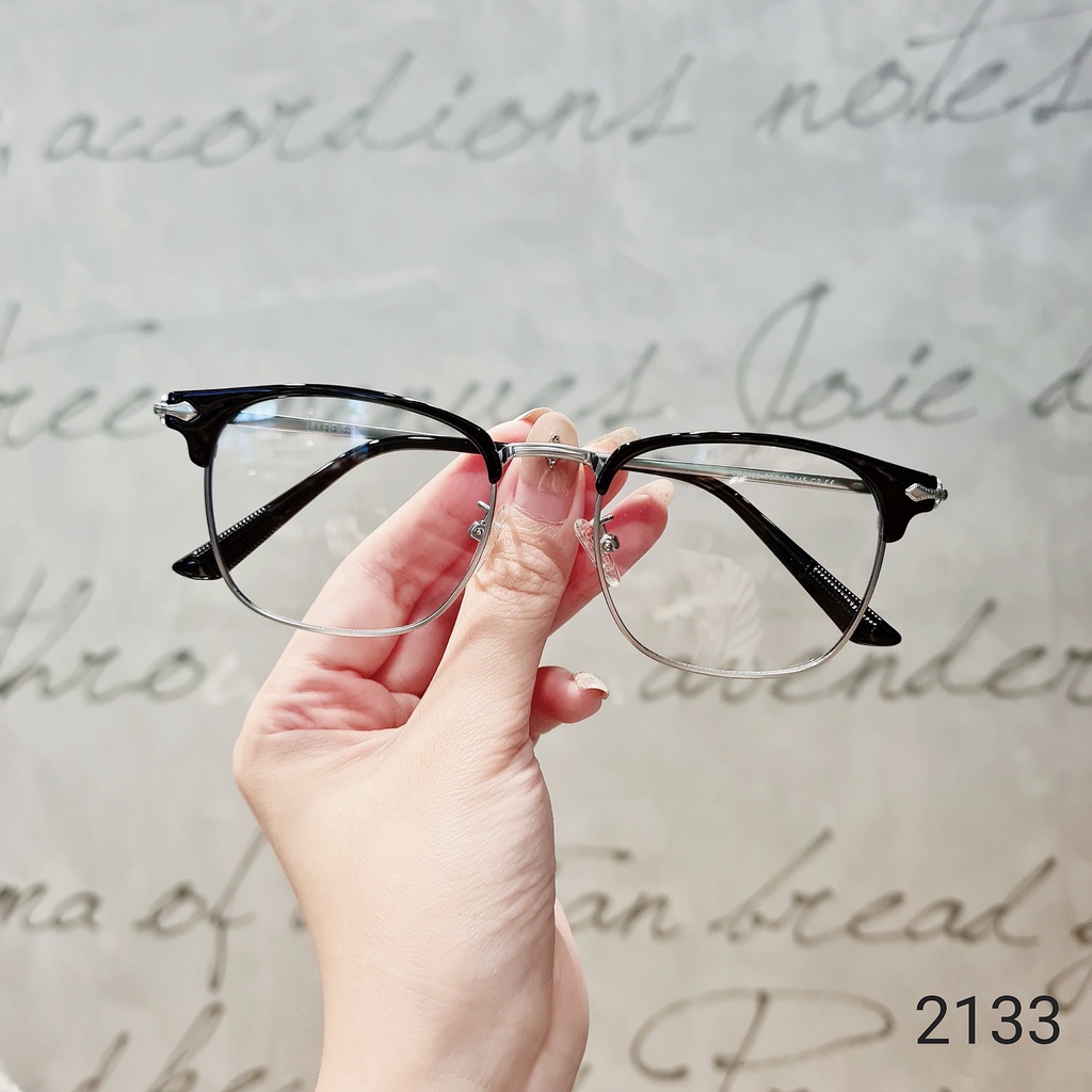 Gọng kính vuông kim loại nam nữ LILYEYEWEAR thiết kế thời trang kiểu dáng thanh nhẹ dễ đeo 2133