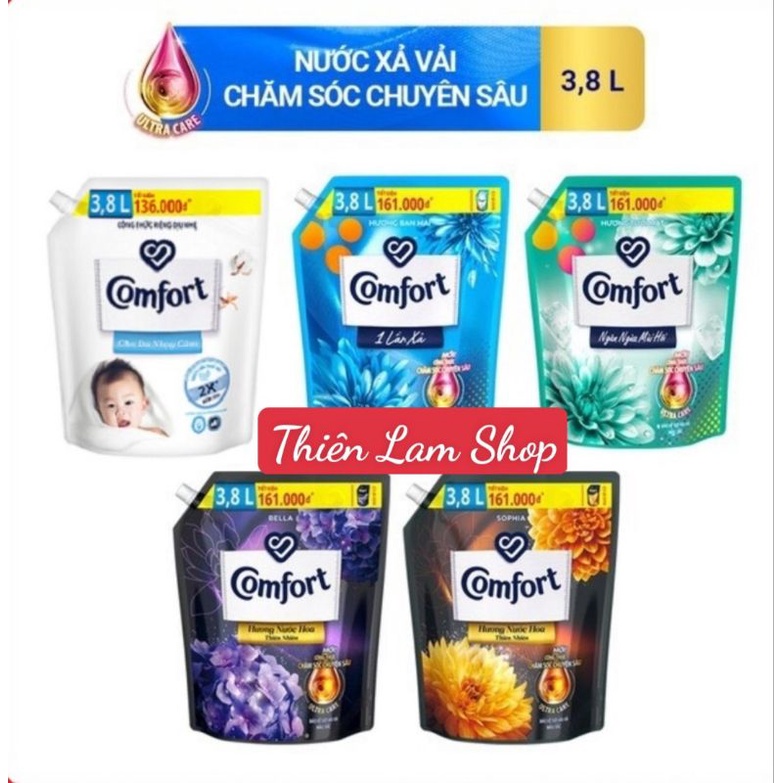 Nước xả vải Comfort bịch 3.8L