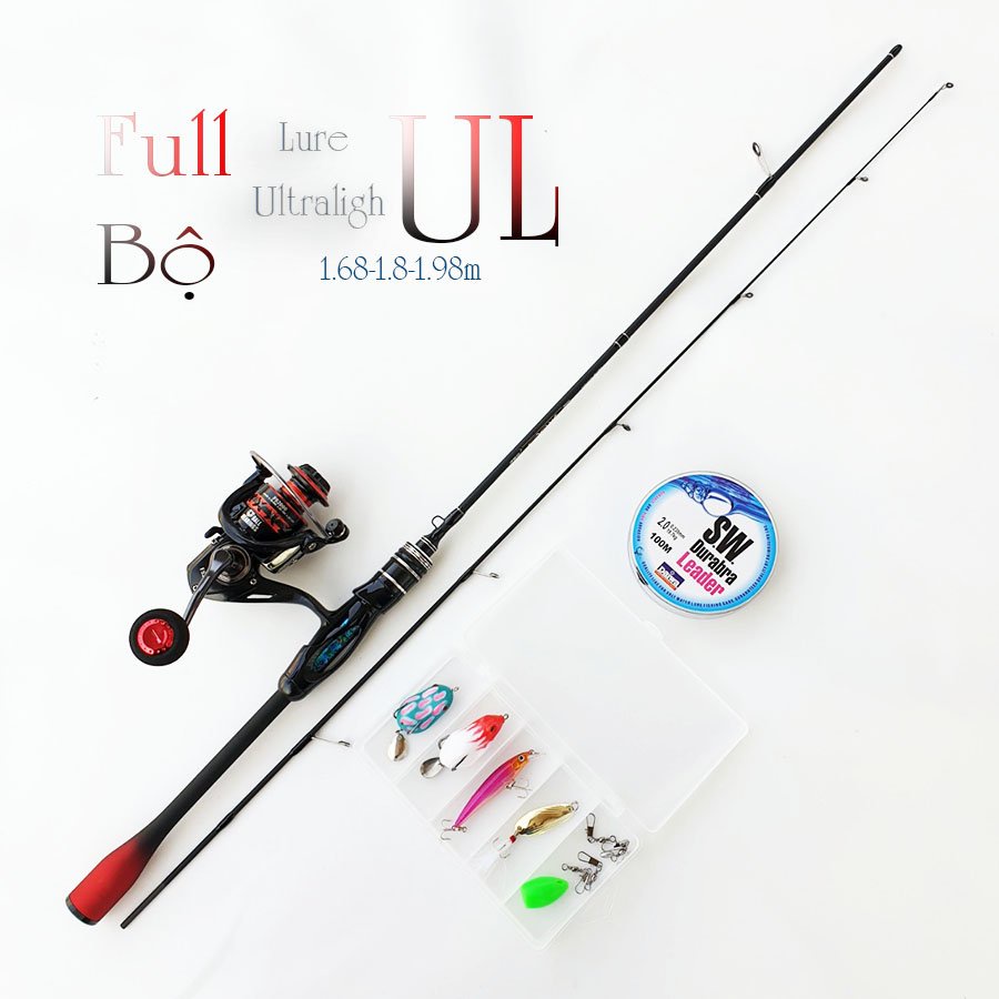 Bộ Cần Câu Lure UL Máy Đứng Siêu Dẻo Máy FS 2000 Tặng Kèm Dây Câu Lure Và Hộp Mồi BCM19