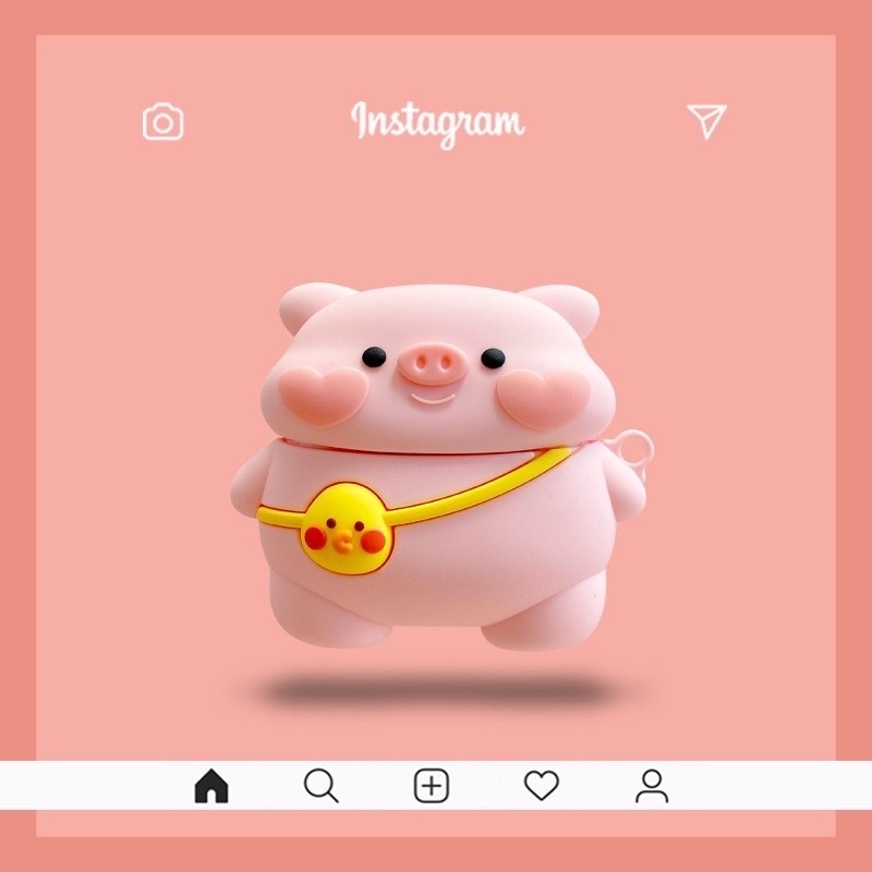 Case Airpod 1 2 Pro  airpod 3 Vỏ bao bọc Pink Pig Cover đựng tai nghe không dây airpods silicon Heo Fitting