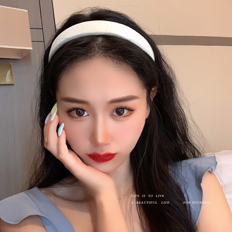 Băng Đô Cài Tóc Bằng Vải Flannel Mềm Mại Nhiều Màu Sắc Phong Cách Hàn Quốc