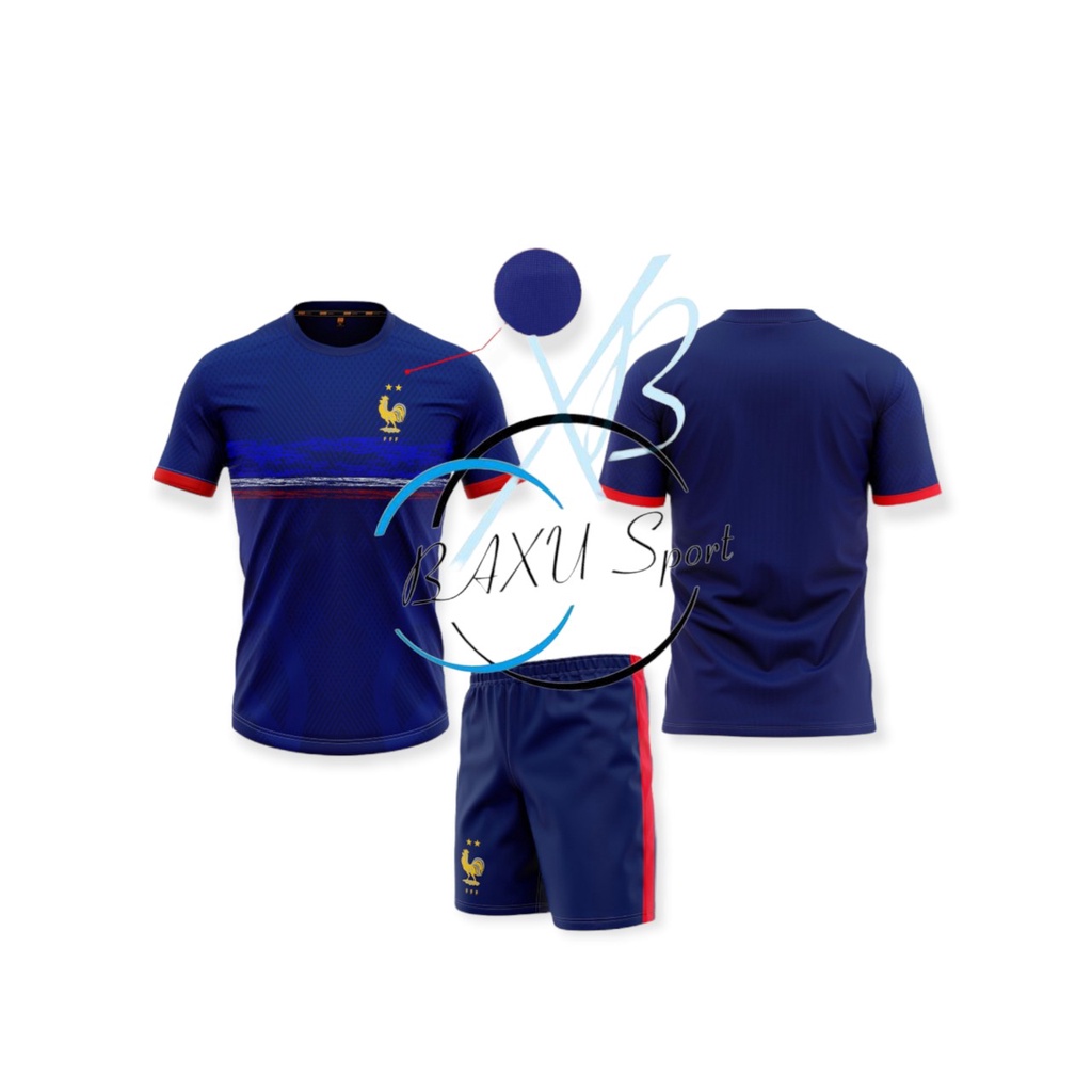 [BIG SALE ] ÁO BÓNG ĐÁ - Bộ Quần áo bóng đá TUYỂN PHÁP xanh thun mè cao cấp mới nhất 2022